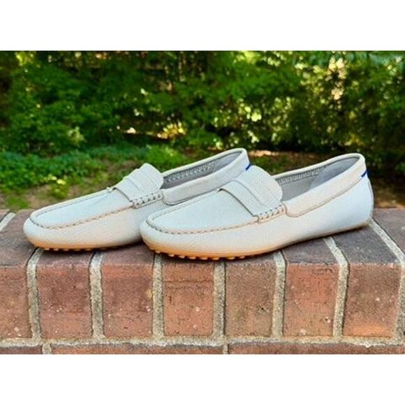 Rothys The Driving Moccasin Mens 11.5 Sand Beige Knit Slip On Penny Loafers main image 7